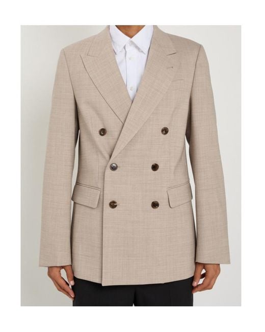 Dries Van Noten Natural Barry Double-Breasted Woven Blazer for men