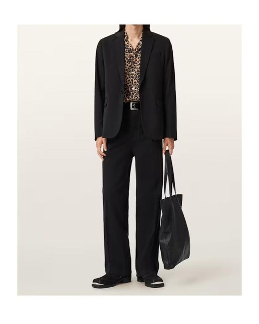 AllSaints Black Rebel Loose Fit Trousers for men