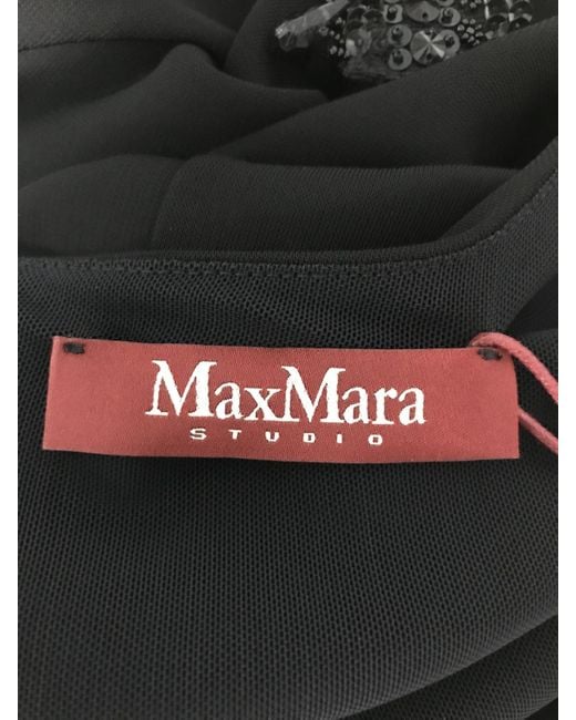 Max Mara Black Round-Neck Long-Sleeved Blouse