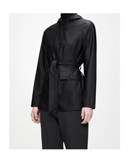 Rains Black Curve Waterproof Jacket