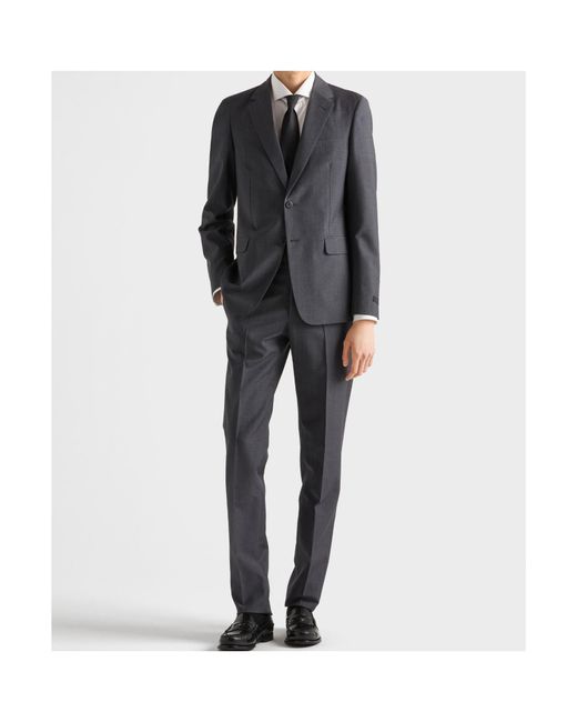 Prada Black Wool And Mohair Single-Breasted Suit for men