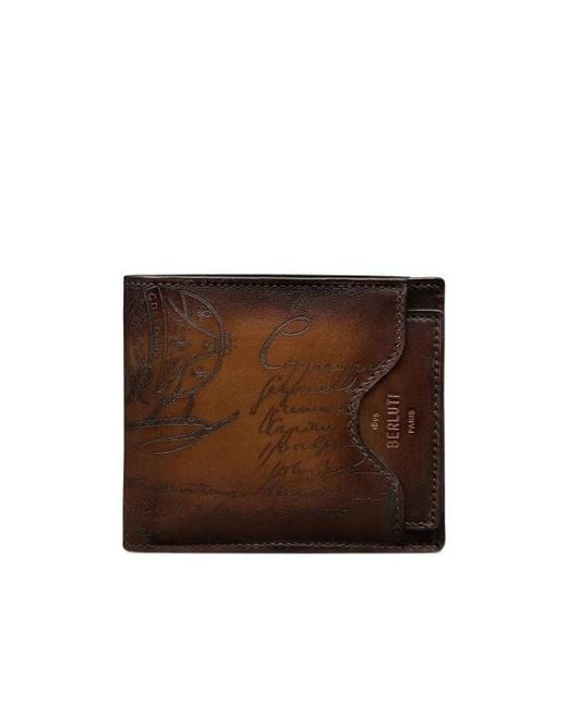 Berluti Brown Makore 2In1 Compact Wallet for men