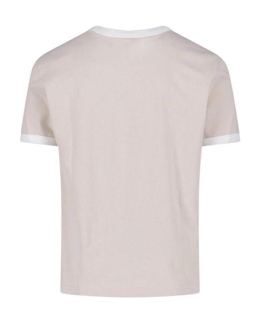 A.P.C. White Contrast Trim Crewneck T-Shirt for men