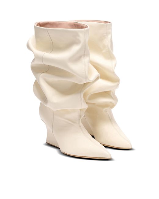 Balmain Natural Wedge Ankle Boots
