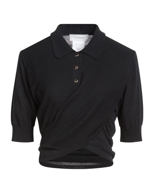 Sportmax Black Plain Colour Polo Shirt