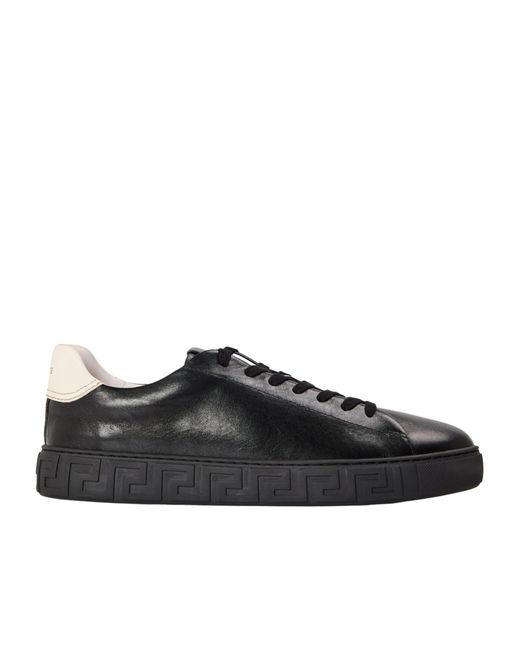 Versace Black Solid Color Low Sneaker for men