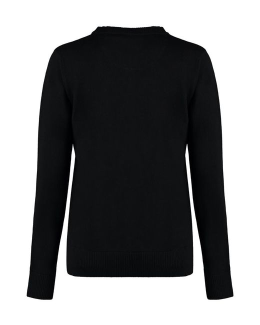 Maison Kitsuné Black Crew-Neck Jumper for men