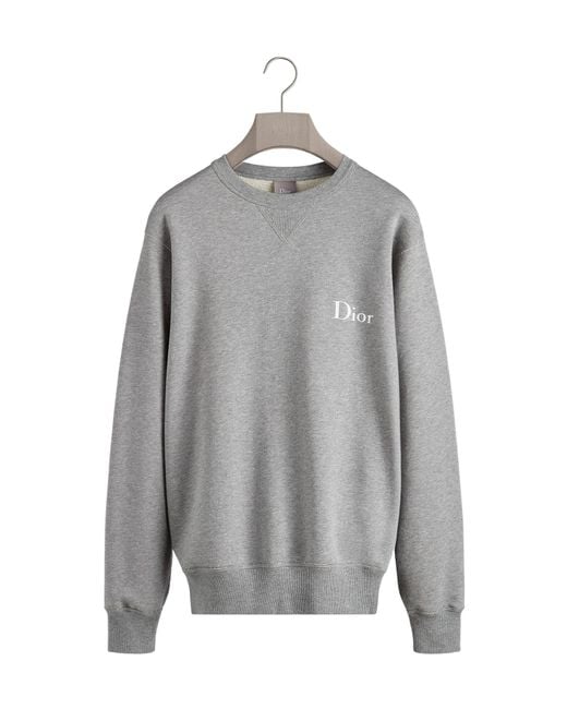 Dior Gray Sweatshirt With Embroidery, Relaxed Fit for men