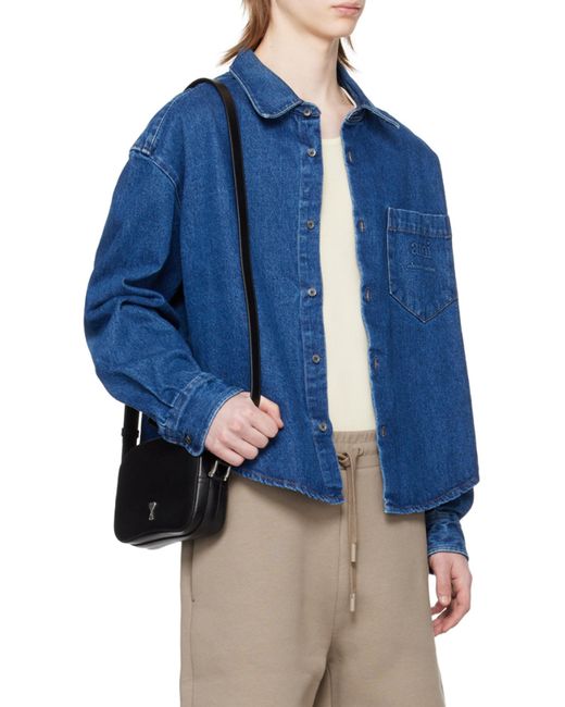 AMI Blue Ami Alexandre Mattiussi Ami Button-Up Denim Shirt for men