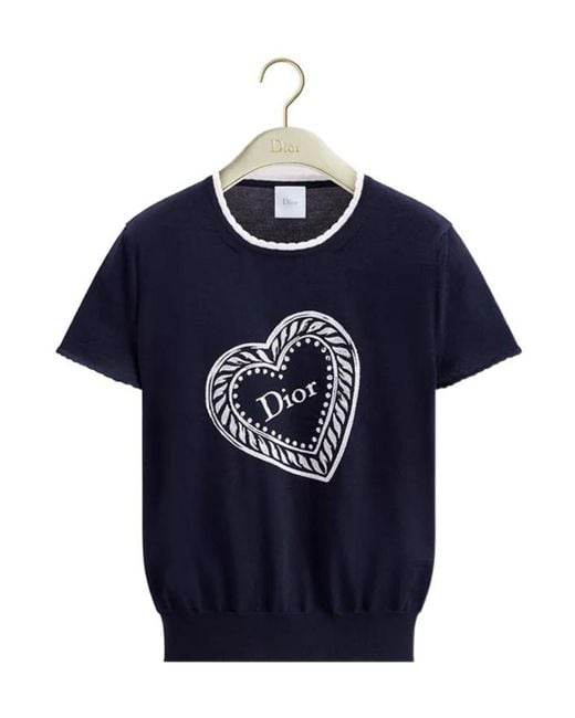 Dior Blue Qixi Short-Sleeved Sweater