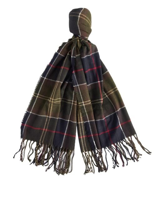 Barbour Gray Tartan Scarf Knitted Beanie Set