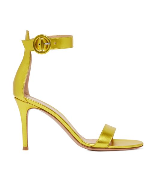 Gianvito Rossi Metallic Round-Headed High-Heeled Sandals