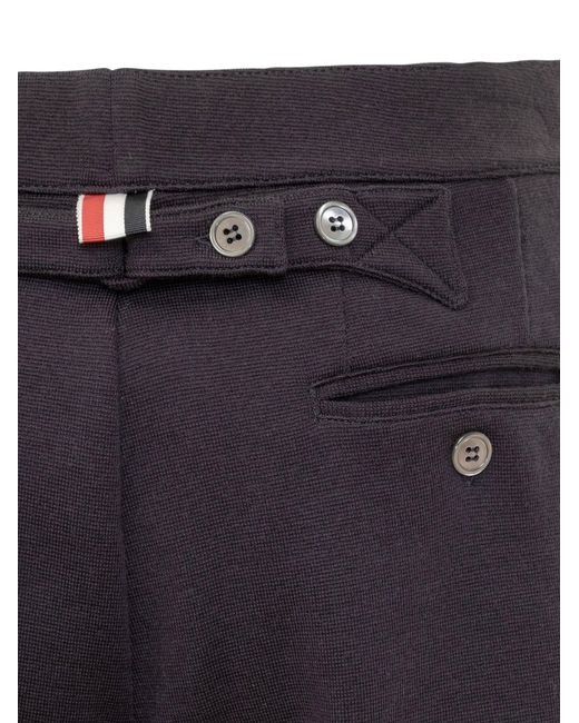 Thom Browne Blue Logo-Patch Shorts for men