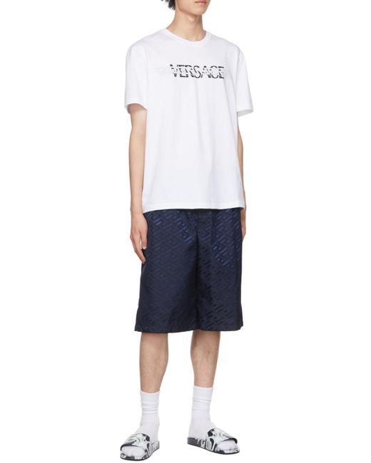 Versace White Logo Crew-Neck T-Shirt for men