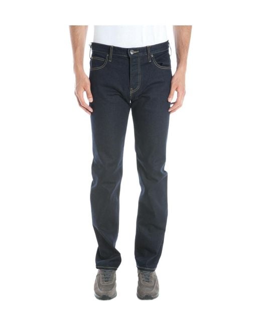Armani Jeans Blue Logo Logo Denim Trousers for men