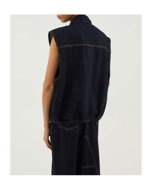 1989 STUDIO Black Collared Denim Vest