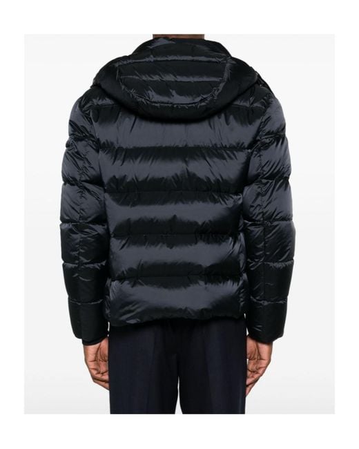 Moorer Black Hooded Cotton Jacket for men