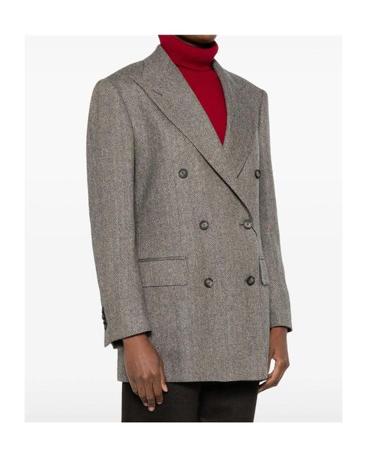 Tagliatore Gray Long-Sleeved Suit Jacket