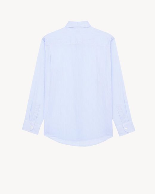 Saint Laurent White Cassandre Striped Shirt for men