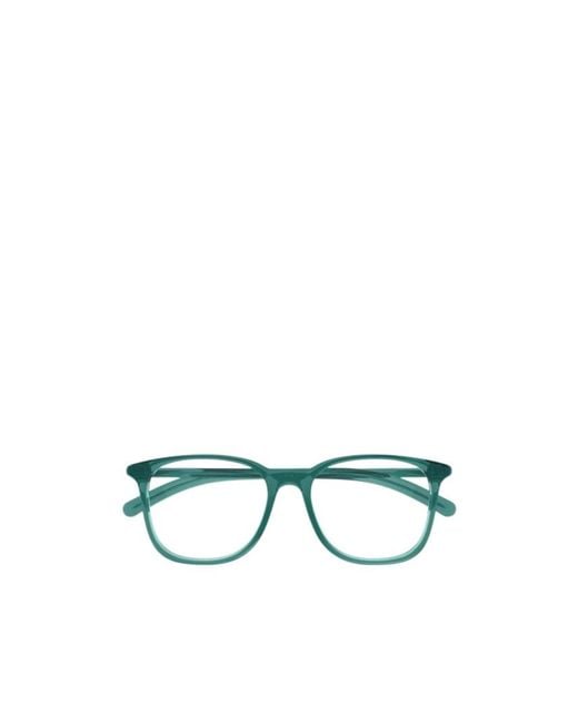 Montblanc Green Eyewear Logo Plaque Square Frame Glasses for men