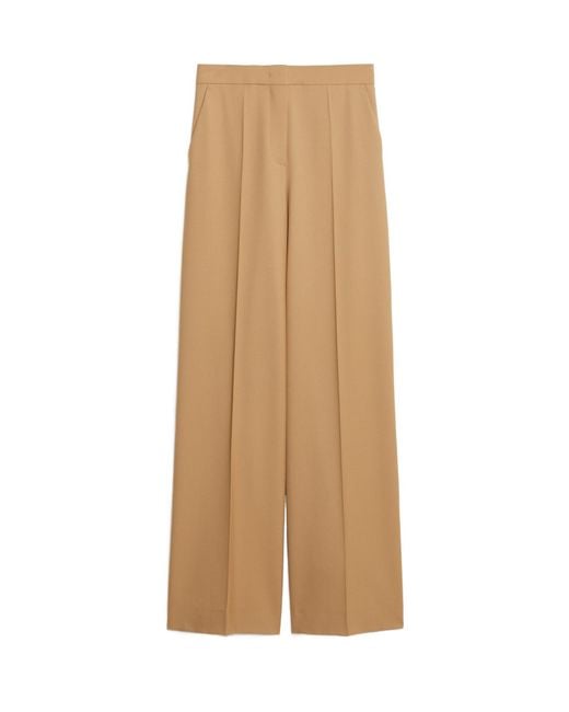 Max Mara Natural Senna Wide Leg Palazzo Pants