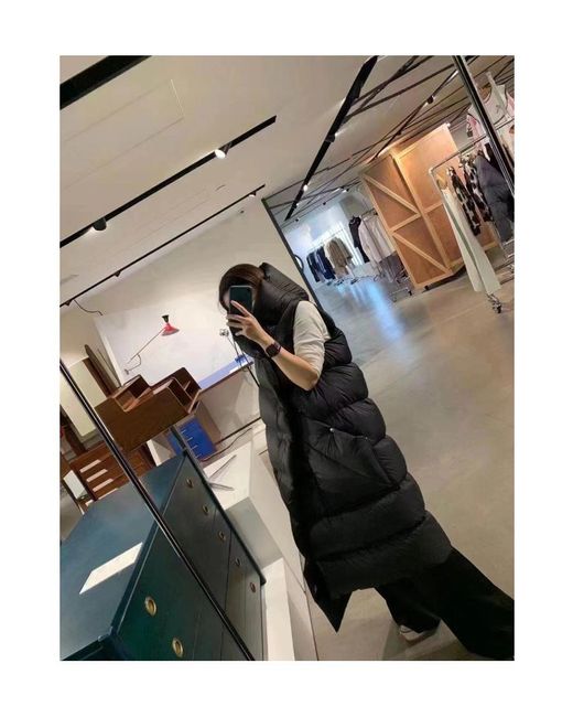 Rick Owens Gray Long Sleeveless Down Vest
