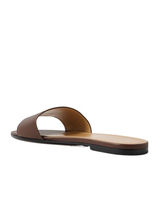 The Row Brown Flat Sandals