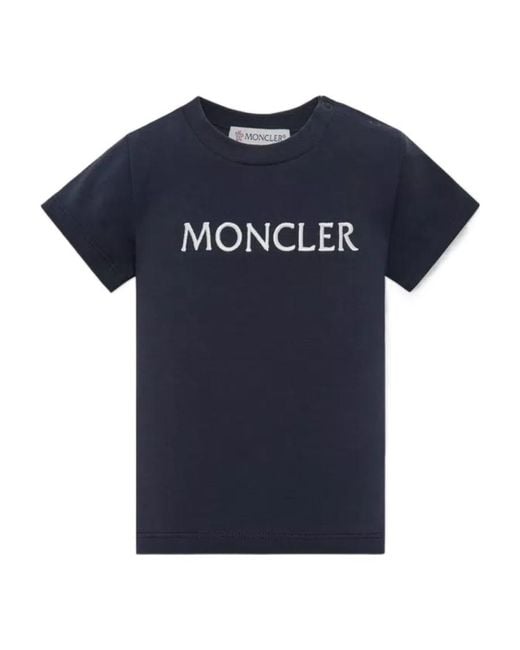 Moncler Blue Embroidered Logo T-Shirt