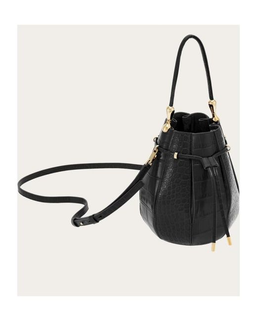 Ferragamo Black Rope Strap Shoulder Bag