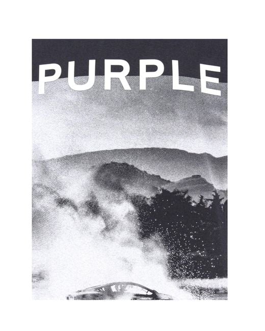 Purple Brand Black Photograph-Print T-Shirt for men