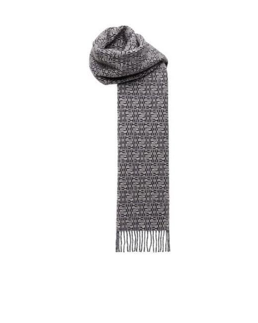 Fendi Gray Ff-Jacquard Scarf for men