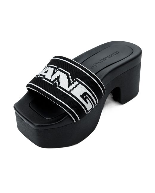 Alexander Wang Black Logo Strap Platform Sandals