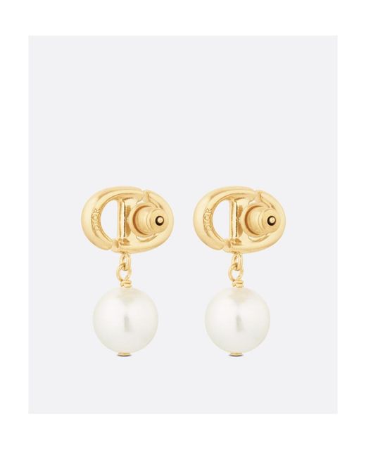 Dior White Cd Earrings