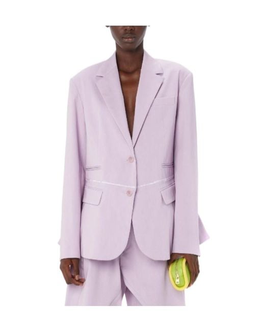 J.W. Anderson Purple Jw Anderson Deconstructed Button-Up Blazer