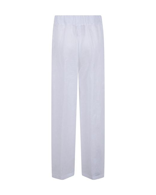 Semicouture White 'Johnny' Linen Trousers
