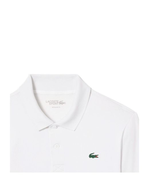 Lacoste White Regular Fit Ultra Dry Long Sleeved Golf Pol Shirt for men