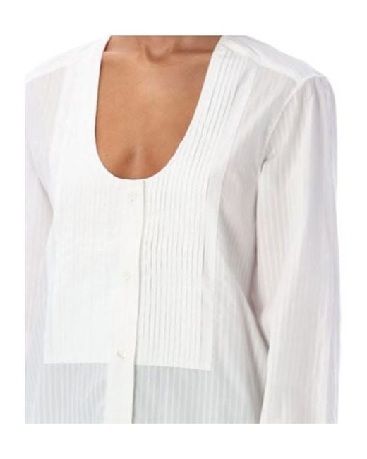 J.W. Anderson White Jw Anderson Relaxed Fit Pintuck Bib Shirt