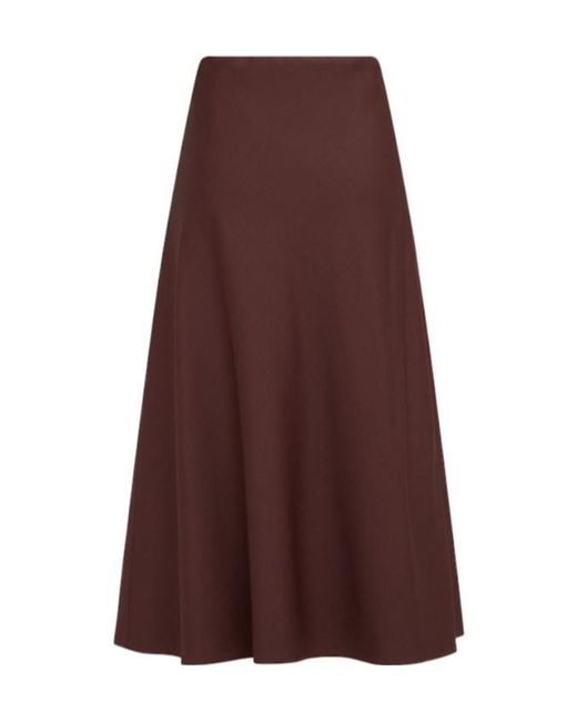 Brunello Cucinelli Brown Wool Blend Midi Skirt