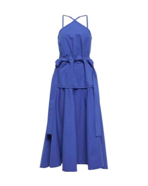 Proenza Schouler Blue Cotton-Blend Poplin Midi Dress