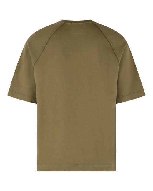 C P Company Green Lens Detailed Crewneck T-Shirt for men