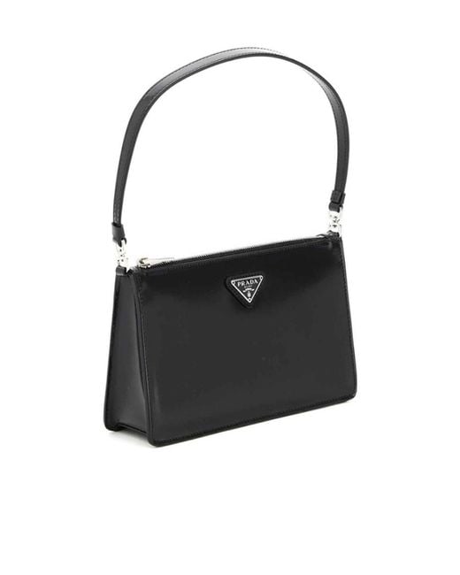 Prada Black Leather Logo Mini Handbag