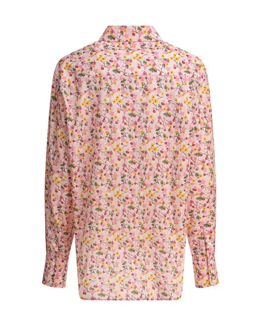 Ines De La Fressange Paris Pink Floral Long Sleeve Top