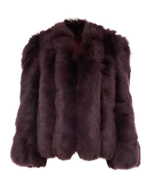 Chloé Purple Chloé Oversized Shearling Short Coat