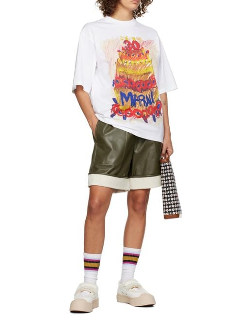 Marni White 30Th Anniversary Crewneck T-Shirt