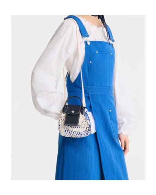 Longchamp Blue Le Pilage Mesh Mini Bag