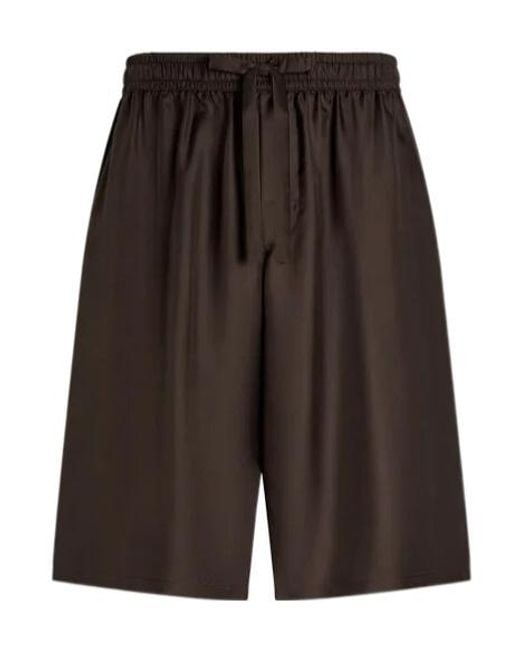 Dolce & Gabbana Black Drawstring-Waist Shorts for men