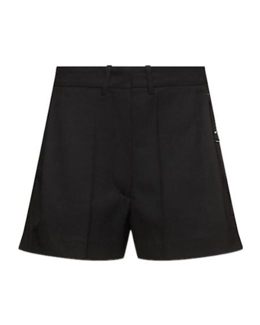 Low Classic Black Low Rise Wool Blend Bermuda Shorts
