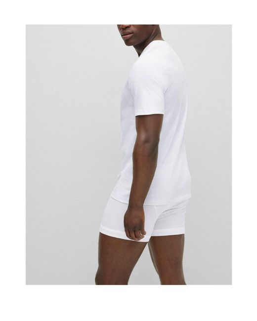 Boss White V-Neck T-Shirts for men