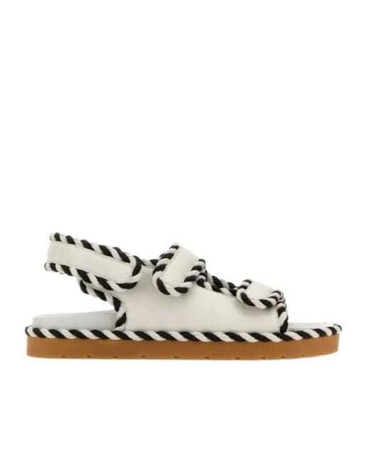 Bottega Veneta White Jack Open Toe Sandals