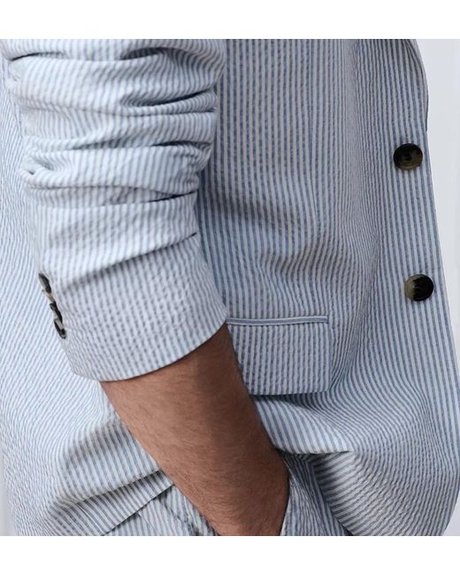 Dior Blue Iviera Single-Breasted Jacket for men